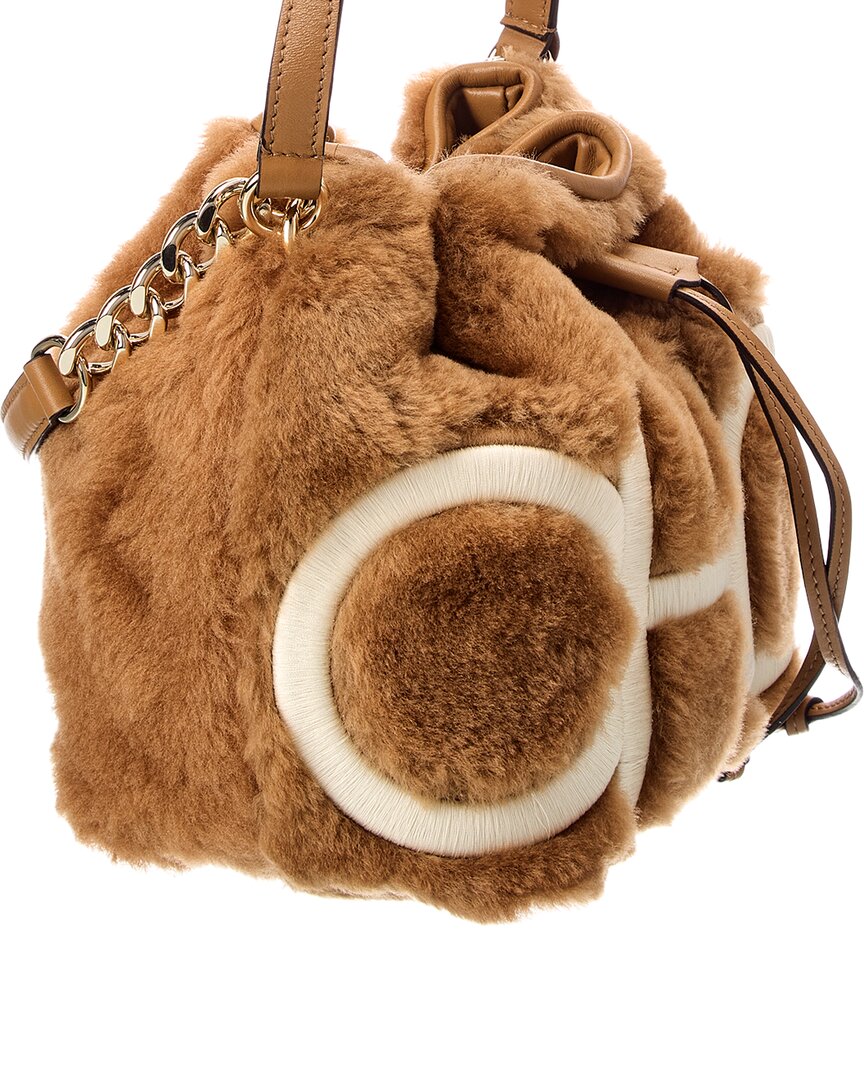 Jimmy Choo Juno Shearling & Leather Bucket Bag – view 3