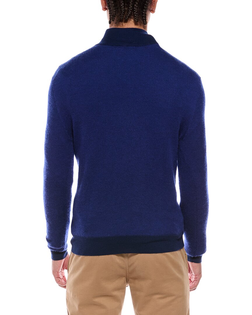 N.PEAL Regent Birdseye 1/2-Zip Cashmere & Silk-Blend Mock Neck Sweater – view 2