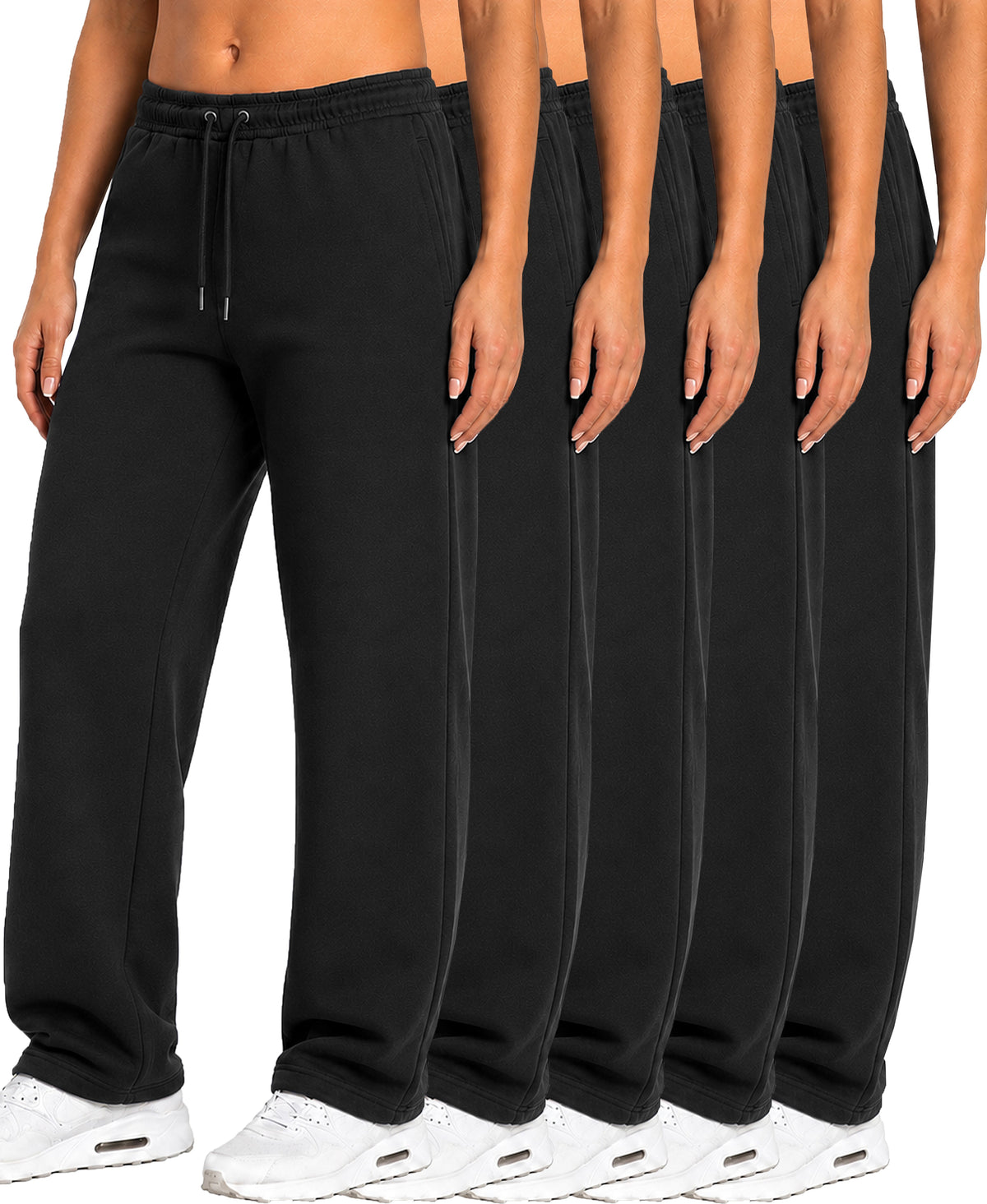 Blu Rock Women's Loose Fit  Tech Fleece Performance Sweatpants with Open Bottom 5- Pack – view 10