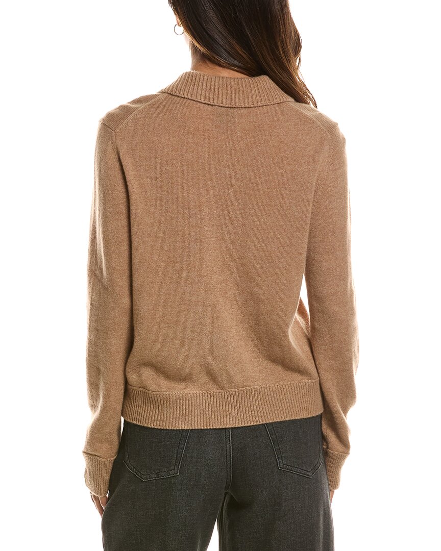Forte Cashmere Rib Trim Wool & Cashmere-Blend Polo Cardigan – view 2