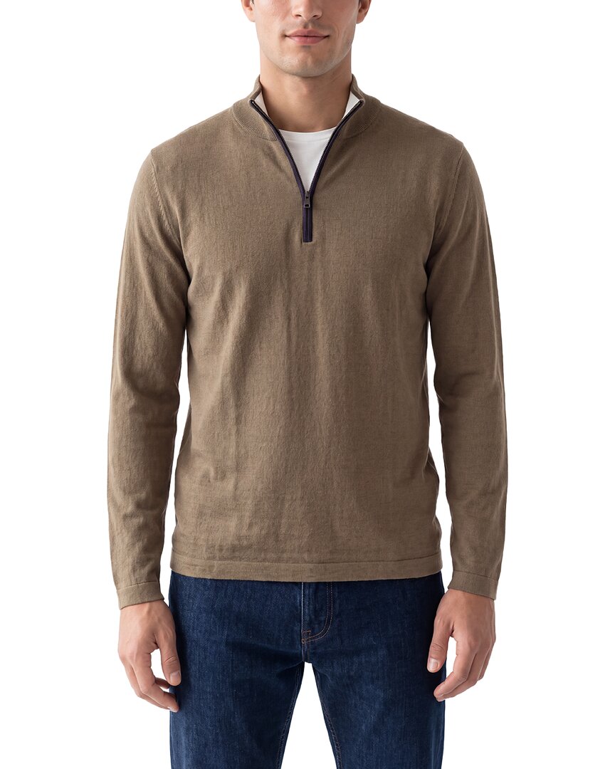 N.PEAL Salcombe Cashmere-Blend 1/2-Zip Sweater – view 1