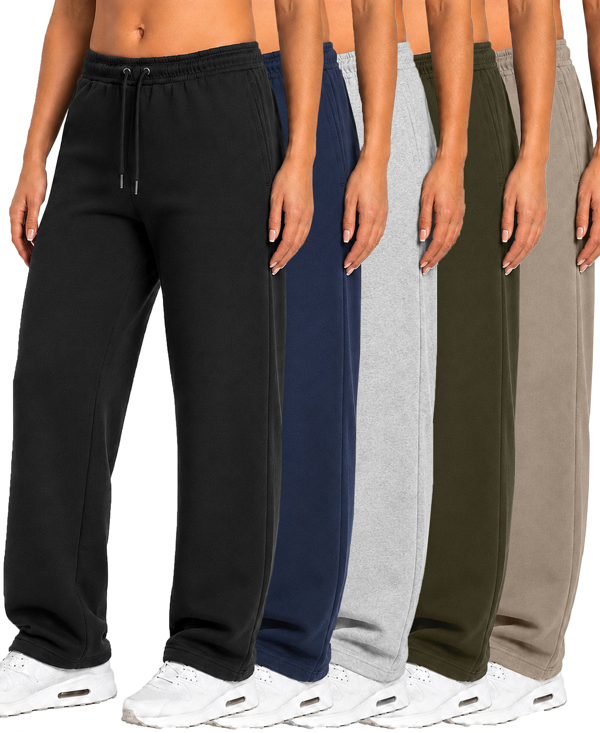 Blu Rock Women's Loose Fit  Tech Fleece Performance Sweatpants with Open Bottom 5- Pack – view 14