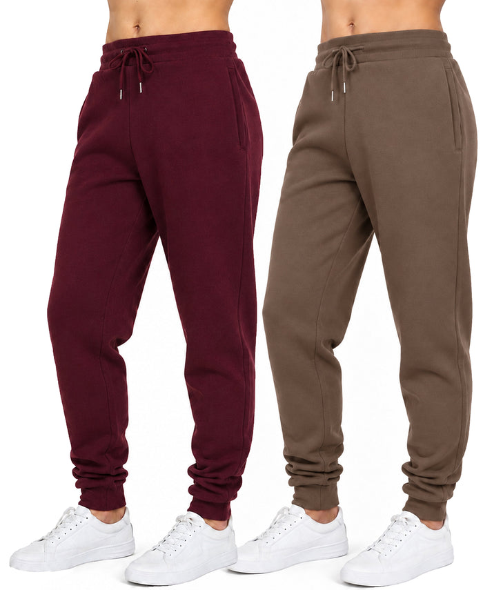Blue Ice Women's Loose Fit Heavyweight Classic Fleece Jogger Sweatpants With Zipper Side Pockets-2 Pack – view 1