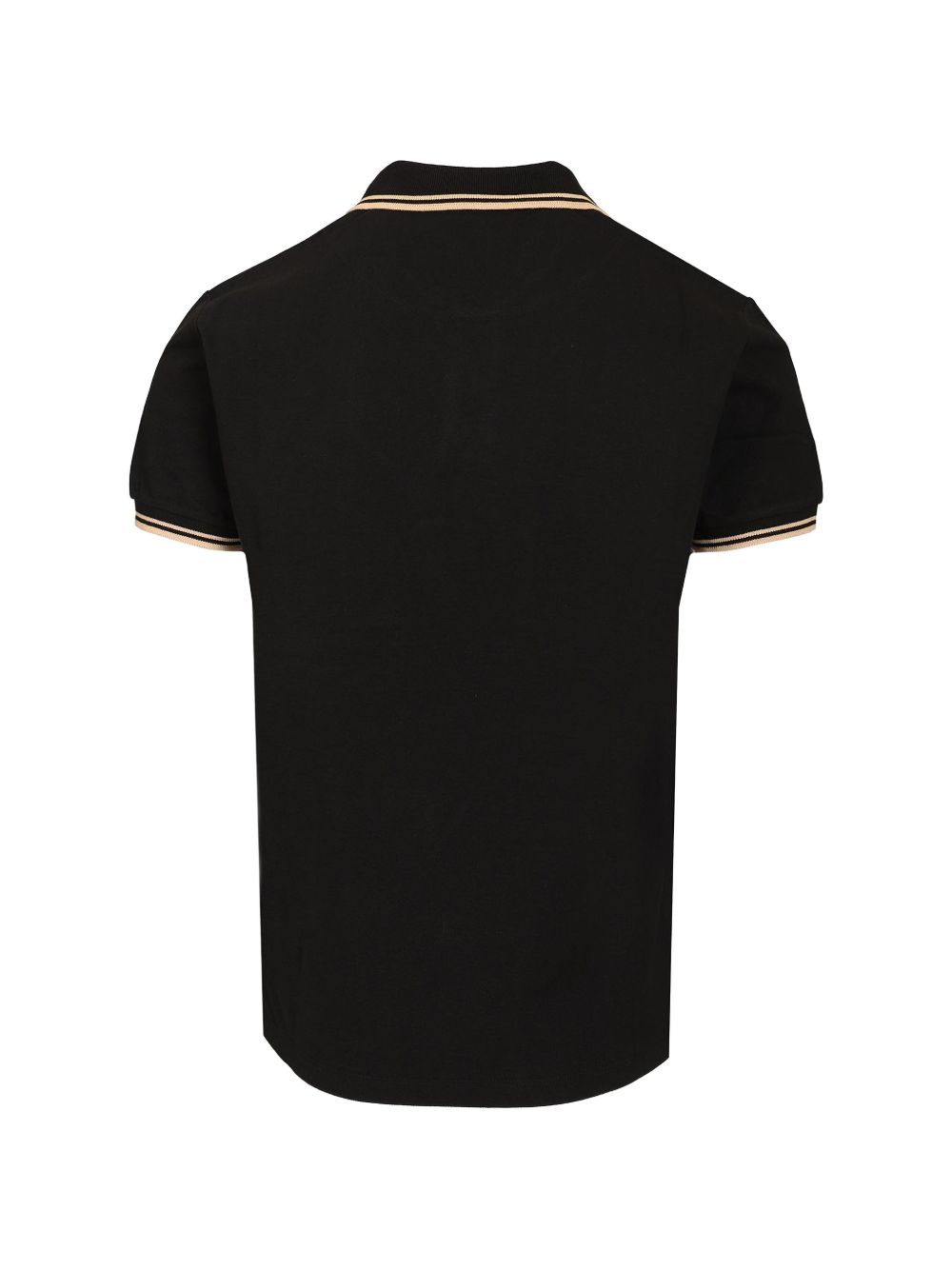 Black Short-Sleeve Stripe Accent Polo Shirt – view 4