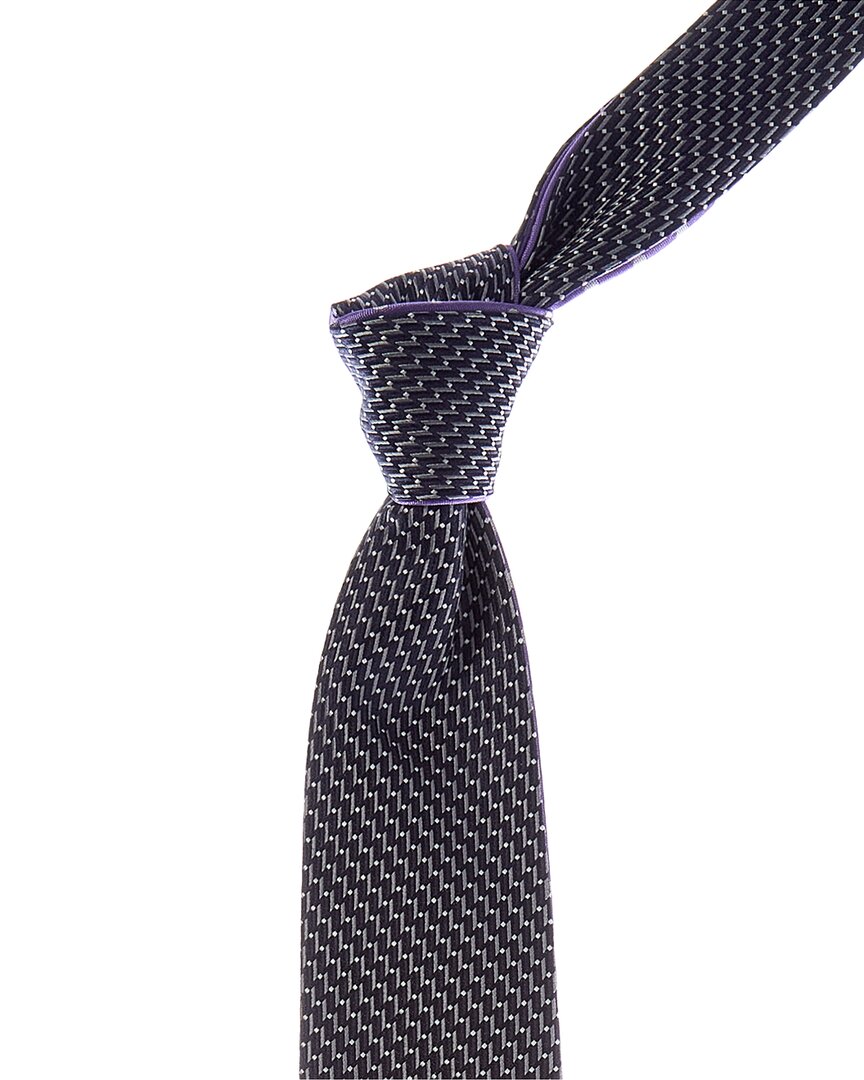 Canali Purple Dots/Navy Reversible Silk Tie – view 1