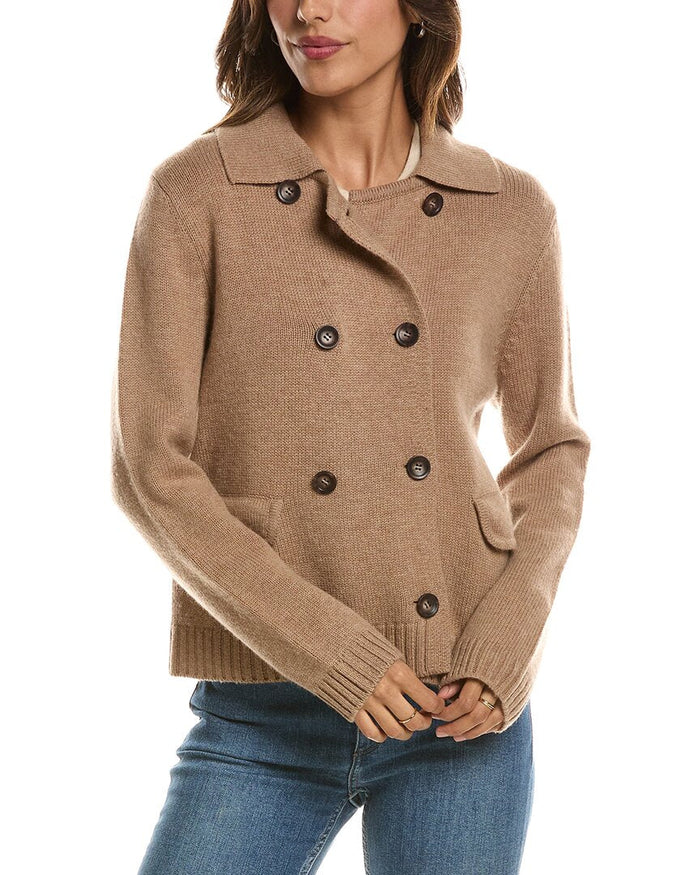 Forte Cashmere Double Breasted Wool & Cashmere-Blend Cardigan – view 1