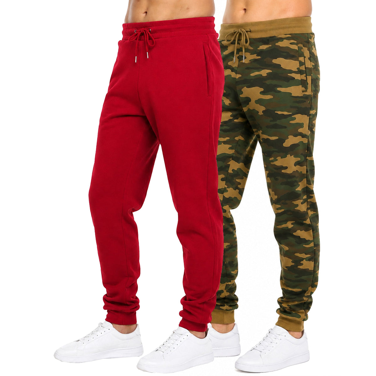 Blue Ice  Men's Modern Fit Heavyweight Classic Fleece Jogger Sweatpants With Zipper Side Pockets-2 Pack – view 7