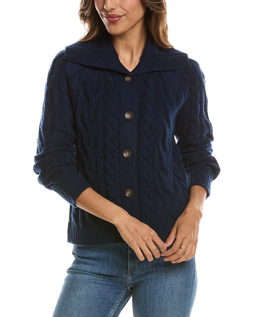 Forte Cashmere Luxe Cable Wool & Cashmere-Blend Cardigan – view 1