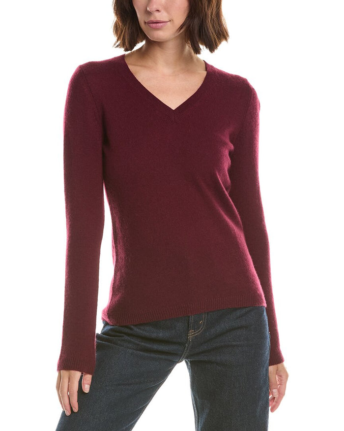 Forte Cashmere Basic V-Neck 100% Cashmere Pullover – view 1