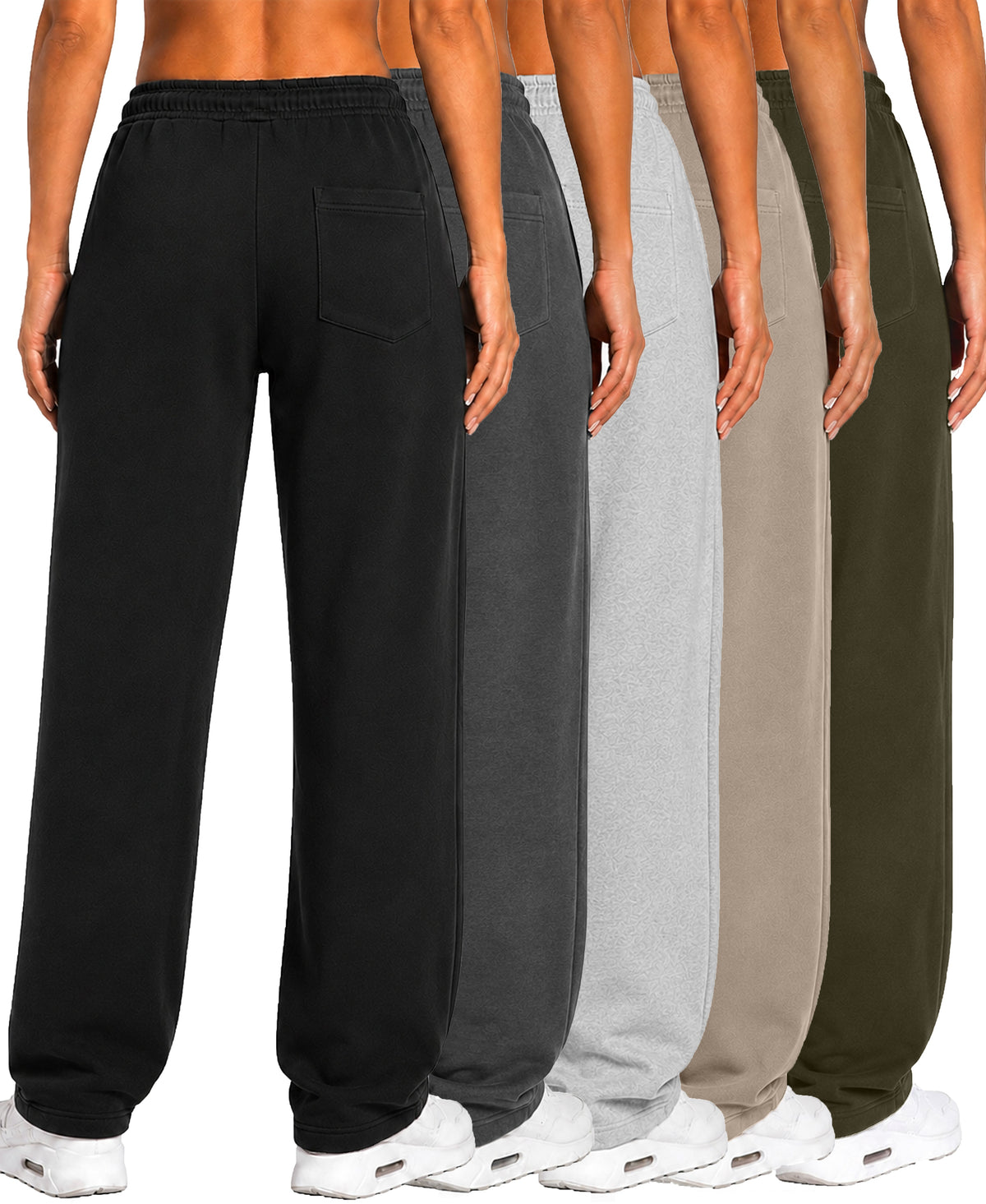 Blu Rock Women's Loose Fit  Tech Fleece Performance Sweatpants with Open Bottom 5- Pack – view 4