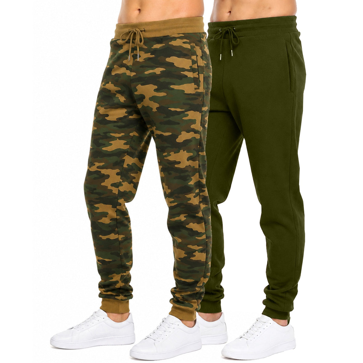 Blue Ice  Men's Modern Fit Heavyweight Classic Fleece Jogger Sweatpants With Zipper Side Pockets-2 Pack – view 9