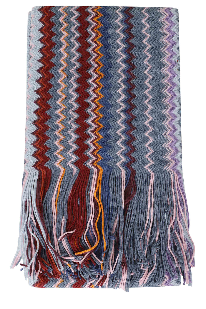 Multicolor Wool-Blend Zigzag Scarf – view 1
