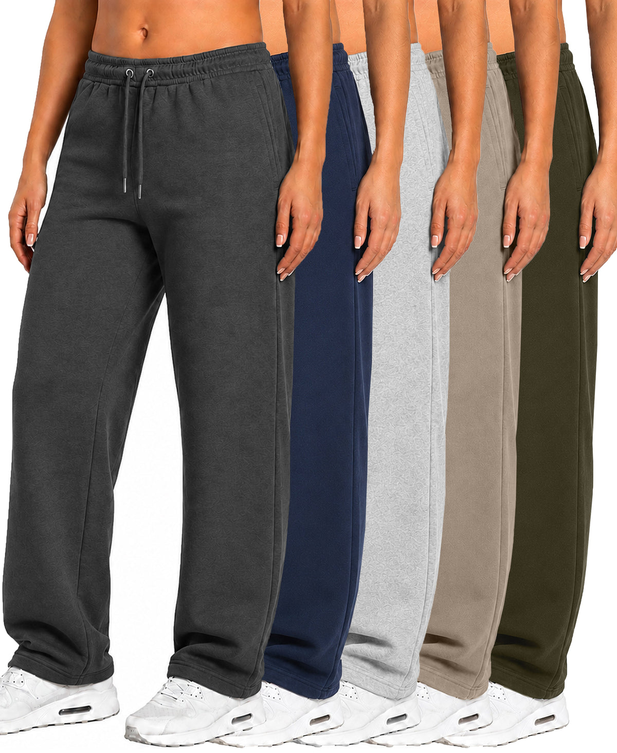 Blu Rock Women's Loose Fit  Tech Fleece Performance Sweatpants with Open Bottom 5- Pack – view 8