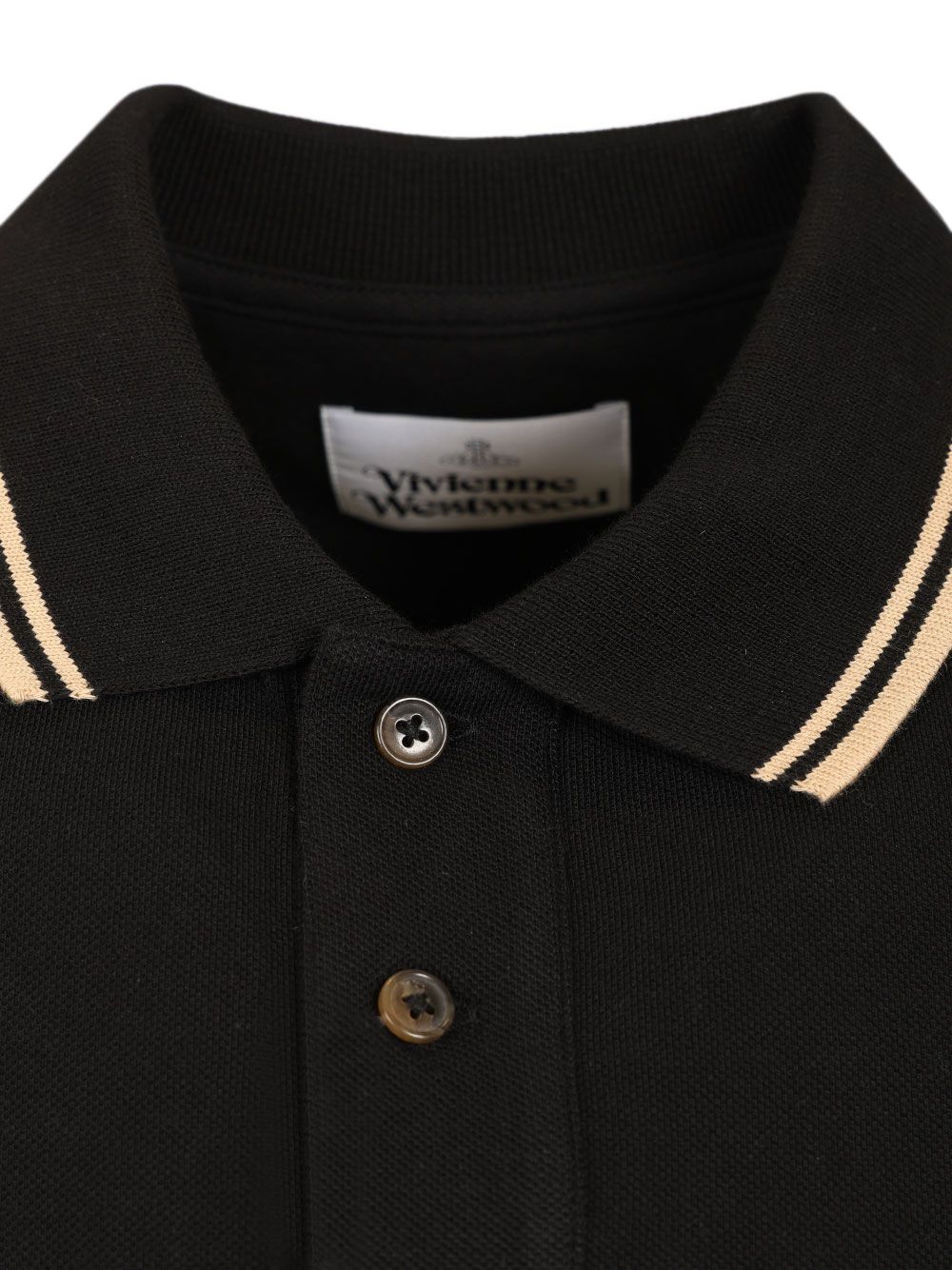 Black Short-Sleeve Stripe Accent Polo Shirt – view 2