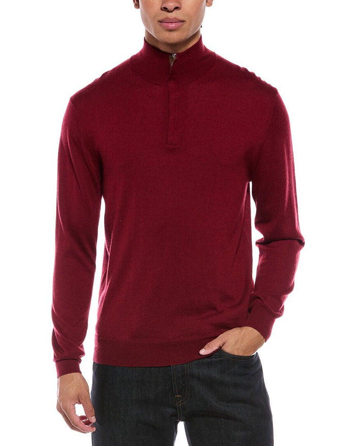 N.PEAL Regent Fine Gauge Cashmere & Silk-Blend 1/2-Zip Sweater – view 1