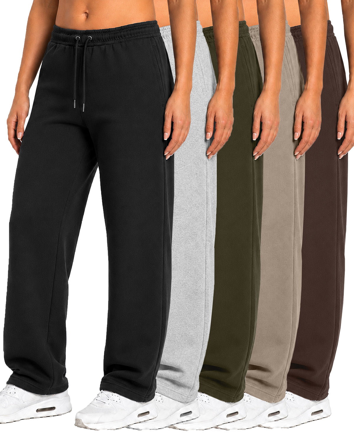 Blu Rock Women's Loose Fit  Tech Fleece Performance Sweatpants with Open Bottom 5- Pack – view 11