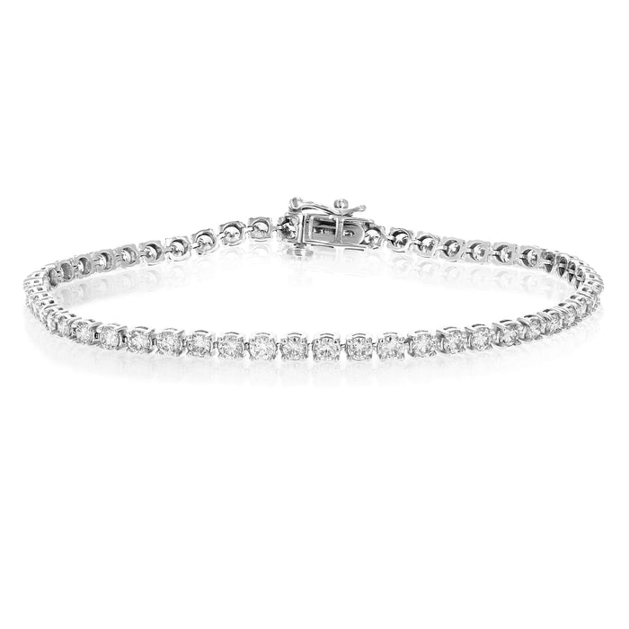 3 cttw Lab Grown Diamond Tennis Bracelet in 14K Gold 7.5 Inch For Women – view 1