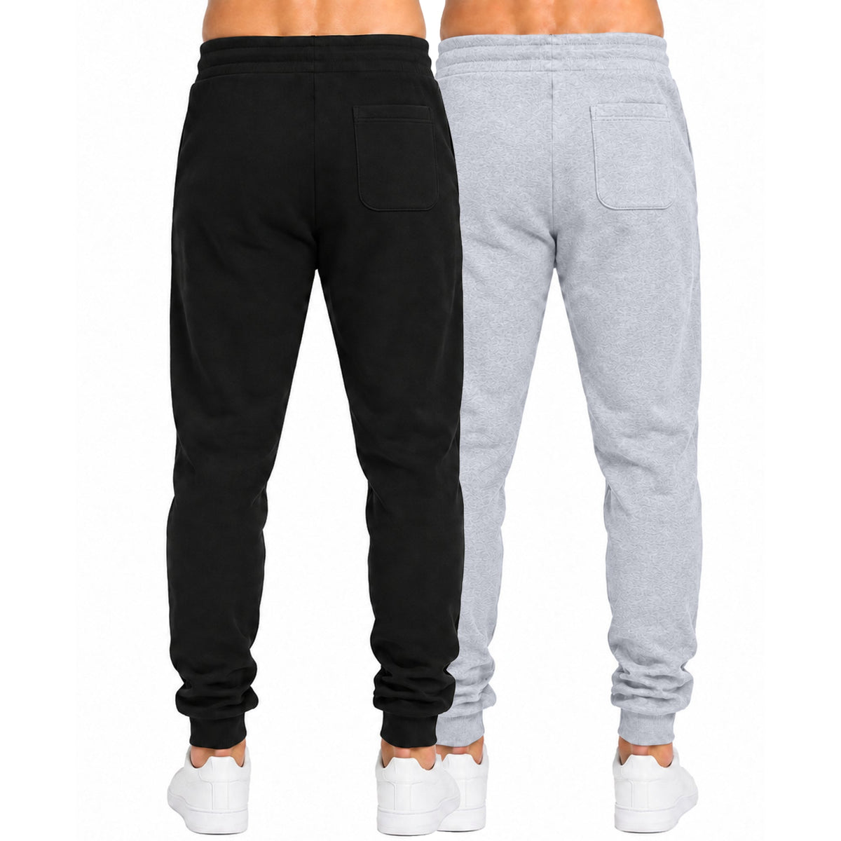 Blue Ice  Men's Modern Fit Heavyweight Classic Fleece Jogger Sweatpants With Zipper Side Pockets-2 Pack – view 3