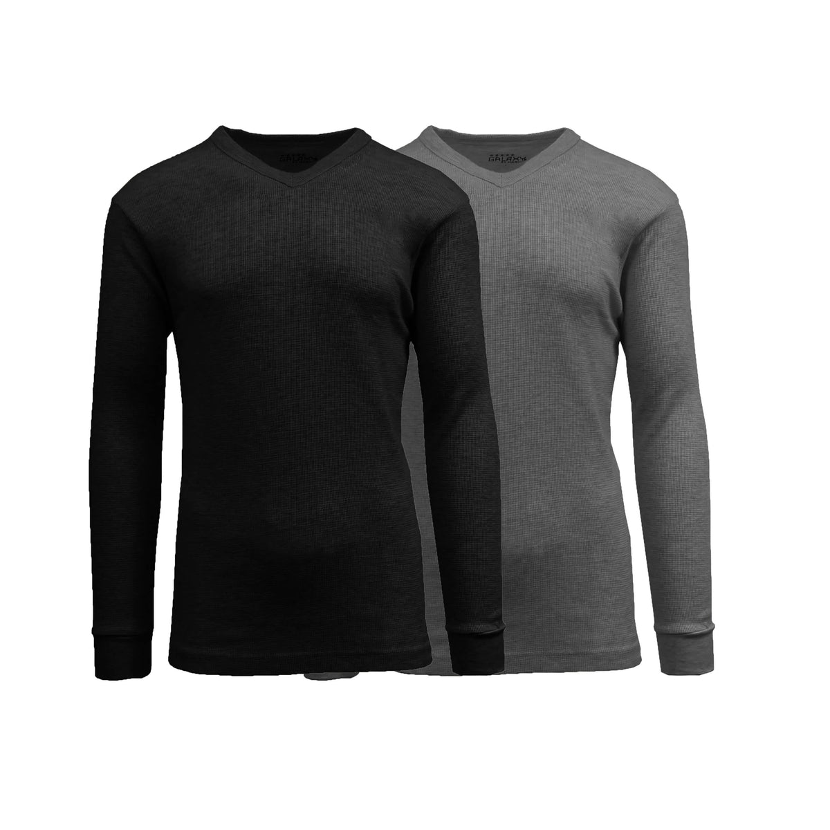 Galaxy By Harvic Men's Long Sleeve Waffle-Knit V-Neck Thermal Shirt-2 Pack – view 10