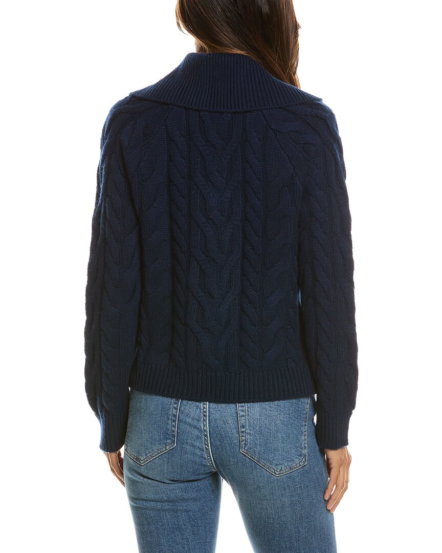 Forte Cashmere Luxe Cable Wool & Cashmere-Blend Cardigan – view 2
