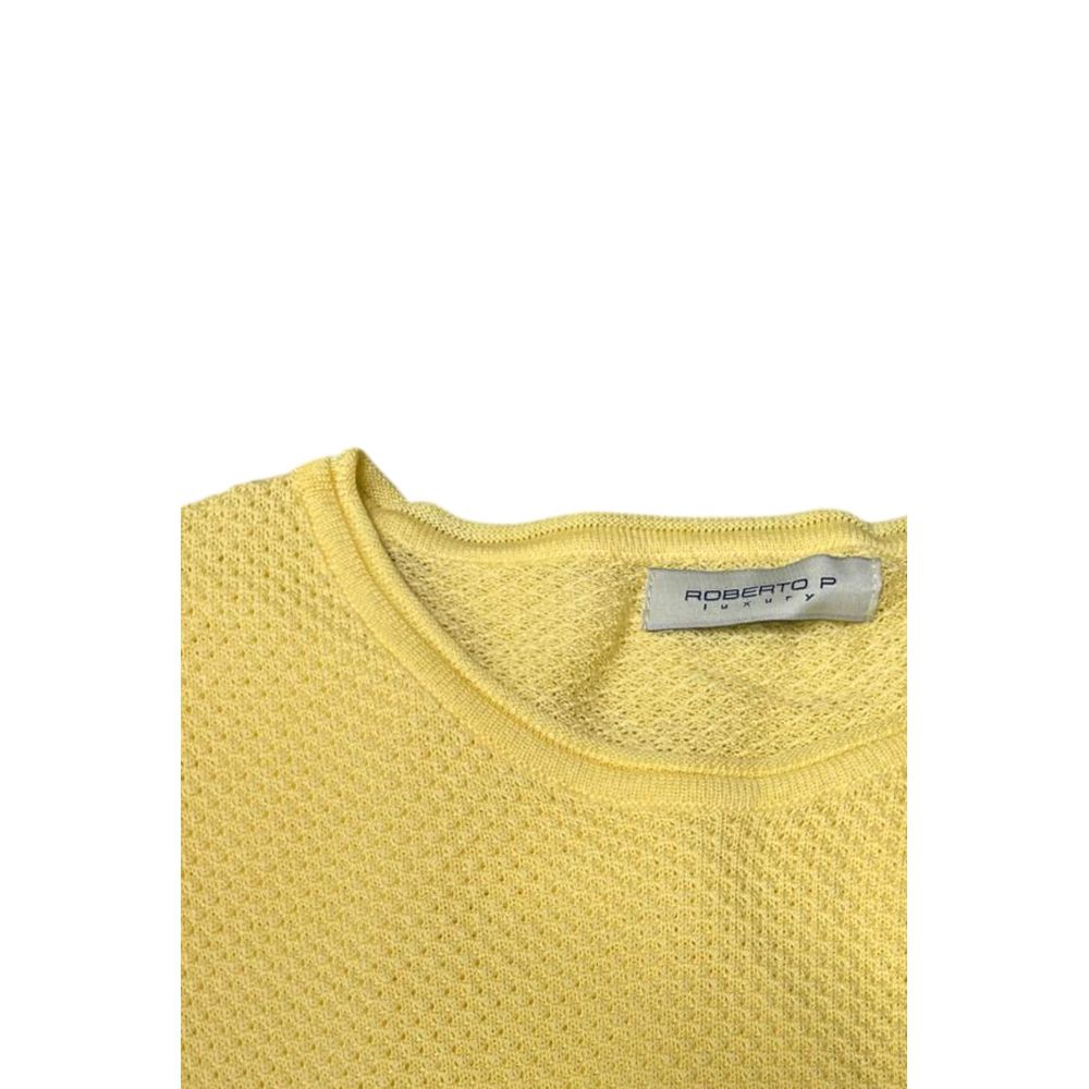 Roberto Pepe Luxury yellow Cotton Men Men's Sweater – view 2
