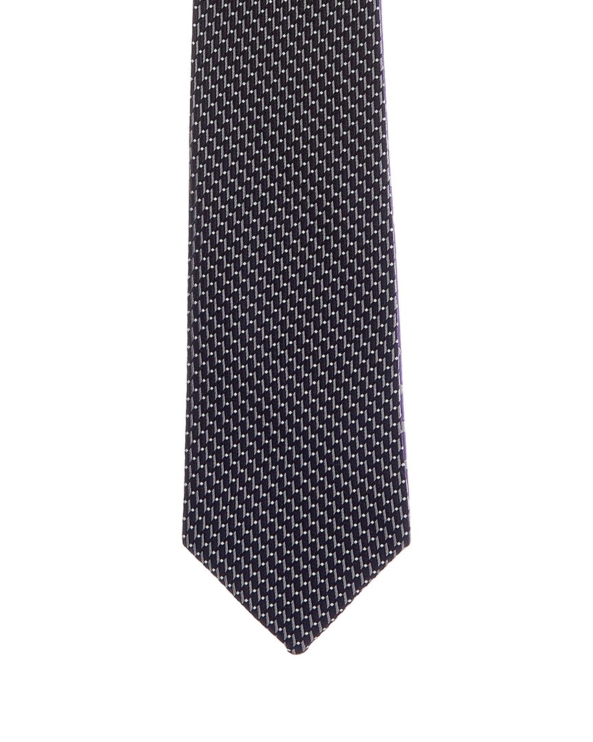 Canali Purple Dots/Navy Reversible Silk Tie – view 2