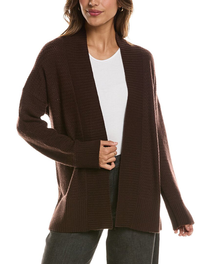Forte Cashmere Textured 100% Cashmere Duster Cardigan – view 1