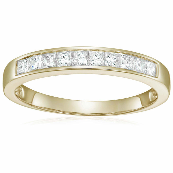 1/2 cttw Princess Lab Grown Diamond Wedding Band in 14K Yellow Gold For Women – view 1