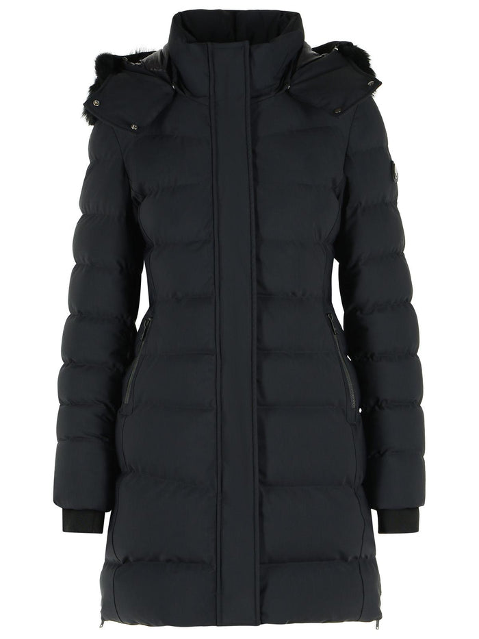 Black Nylon Blend Parka with Removable Hood – view 1