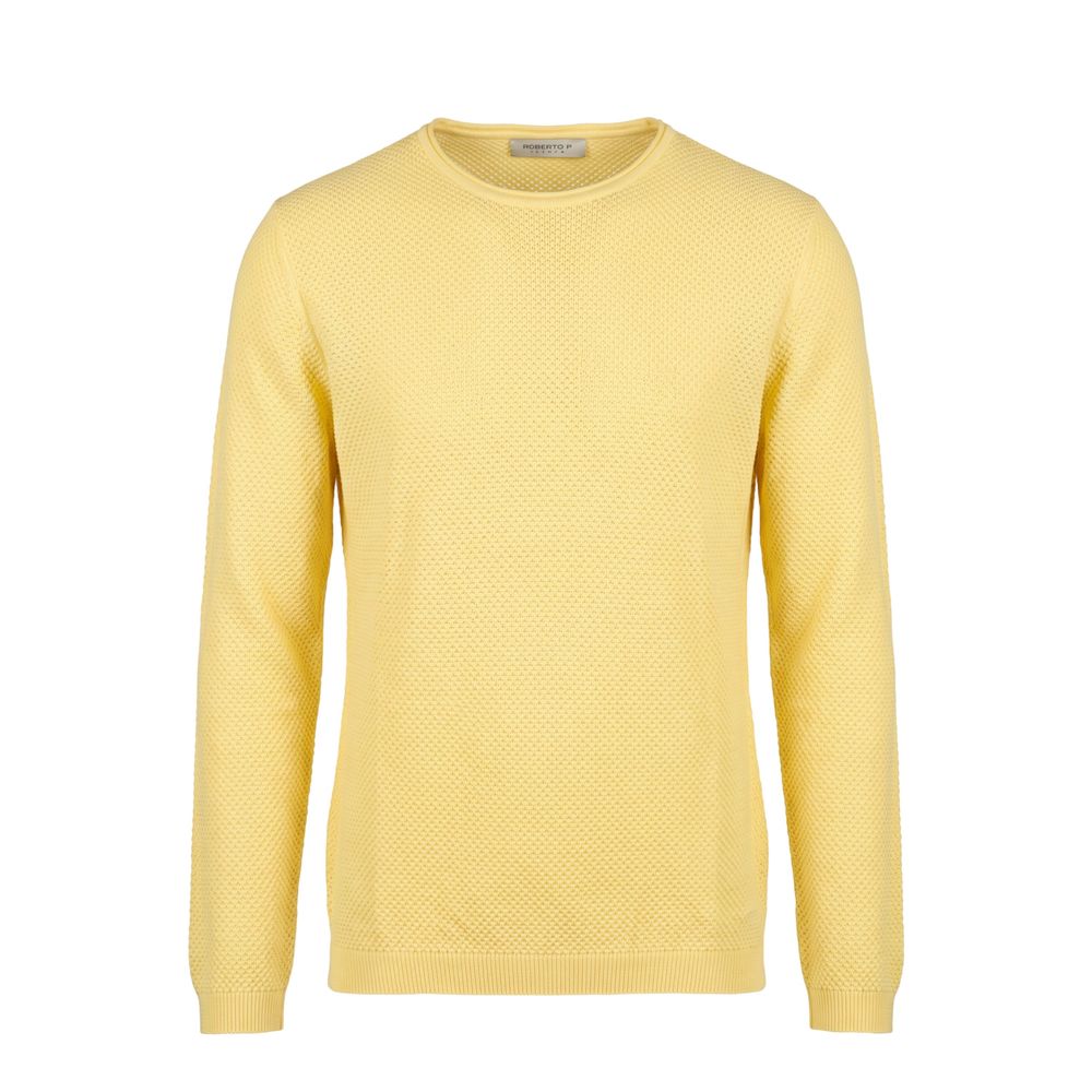 Roberto Pepe Luxury yellow Cotton Men Men's Sweater – view 1
