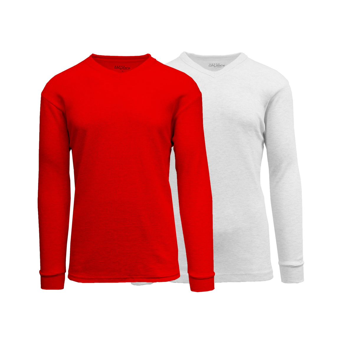 Galaxy By Harvic Men's Long Sleeve Waffle-Knit V-Neck Thermal Shirt-2 Pack – view 12