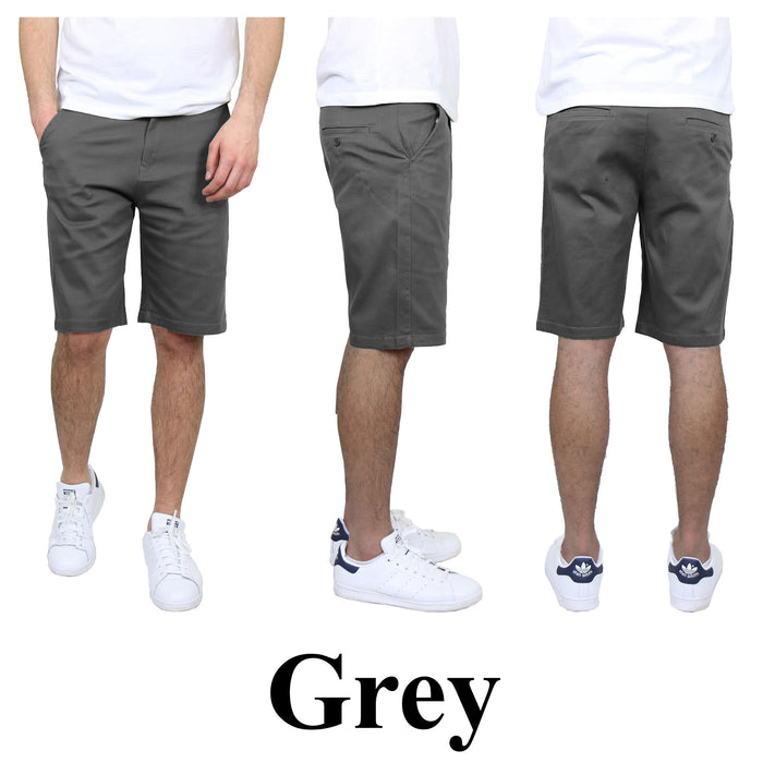 Galaxy By Harvic Men's 5-Pocket Flat-Front Slim-Fit Stretch Chino Shorts – view 1
