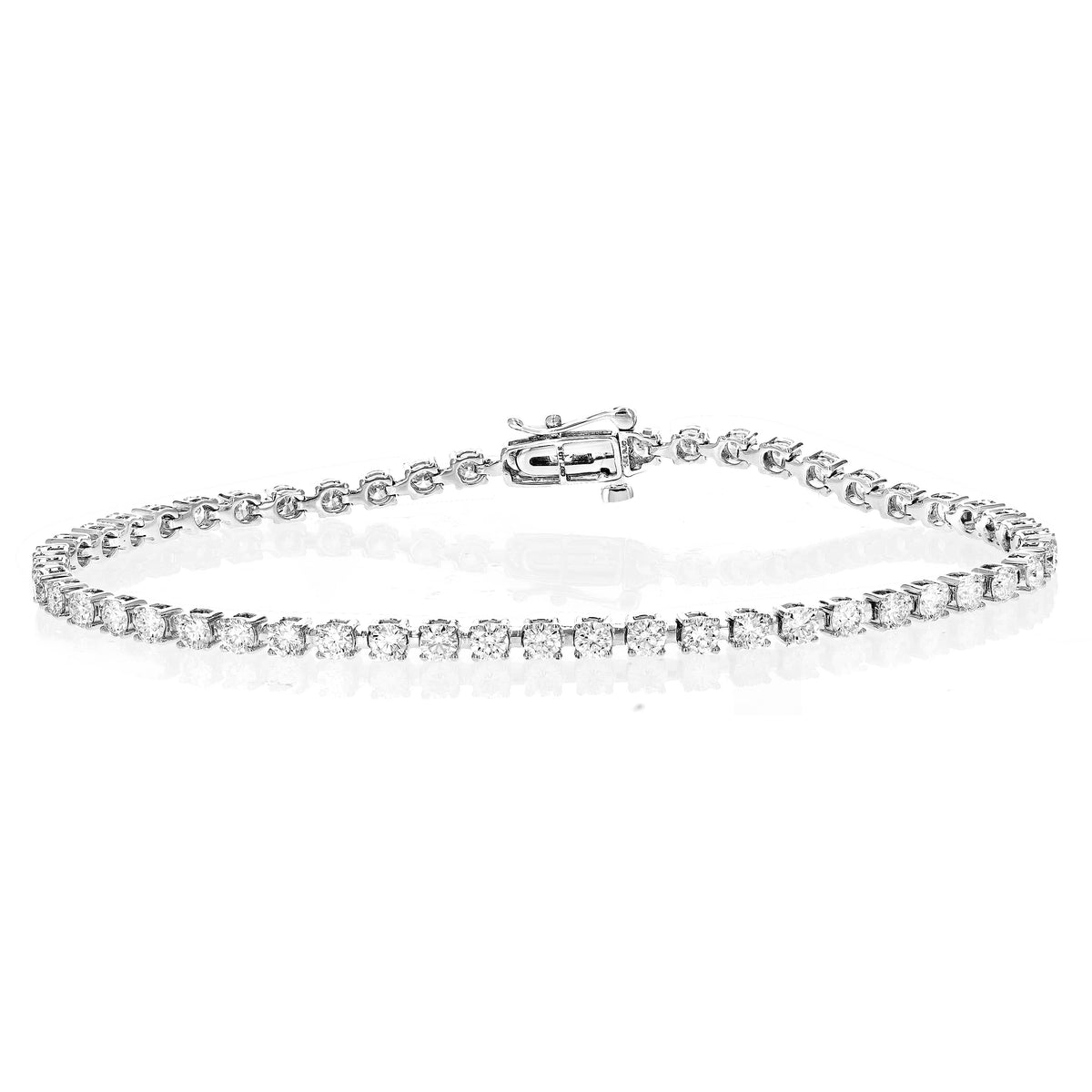 3 cttw Lab Grown Diamond Tennis Bracelet in 14K Gold 7.5 Inch For Women – view 3