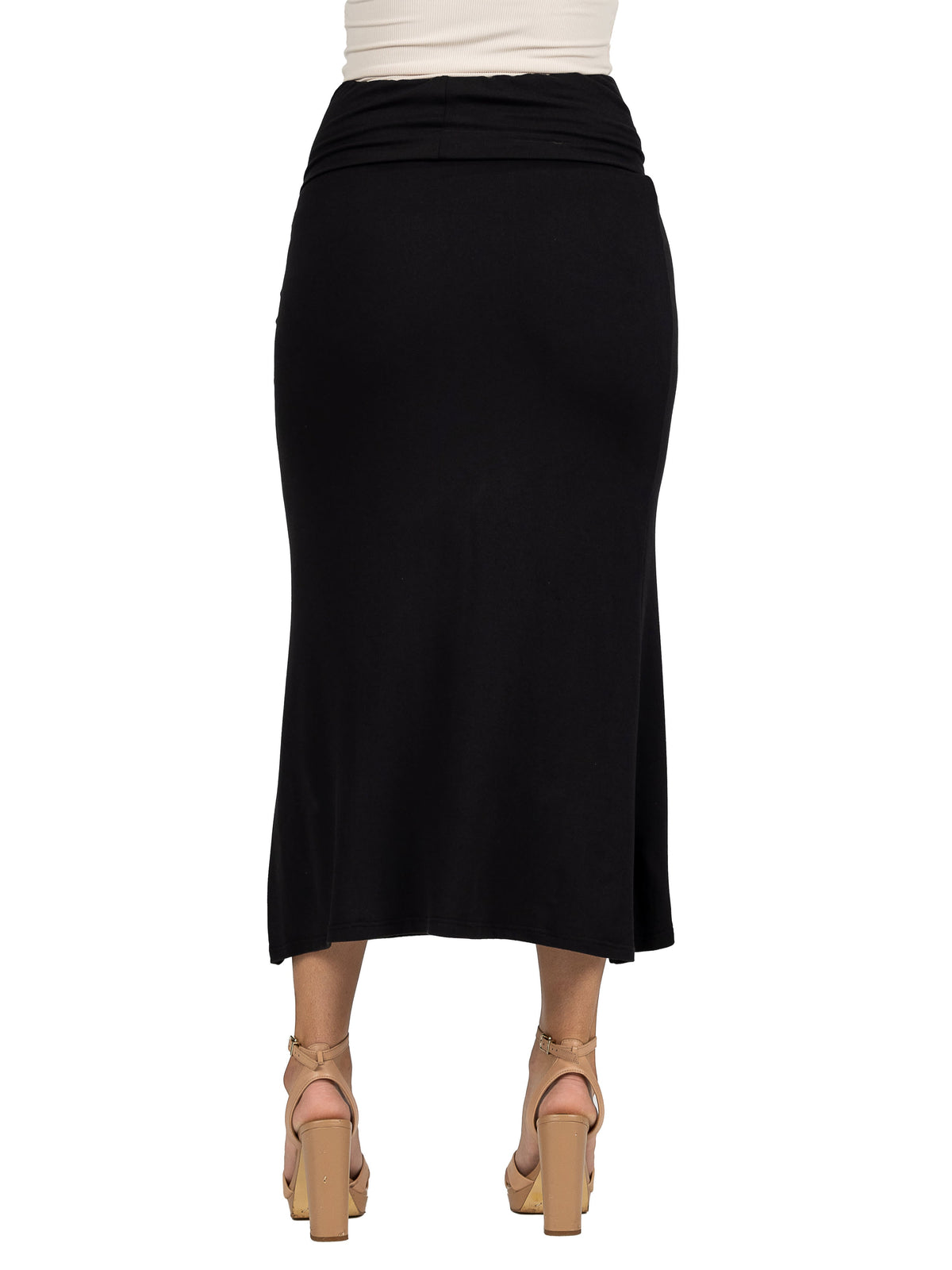 24seven Comfort Apparel Womens Comfortable Foldover Maxi Skirt – view 3